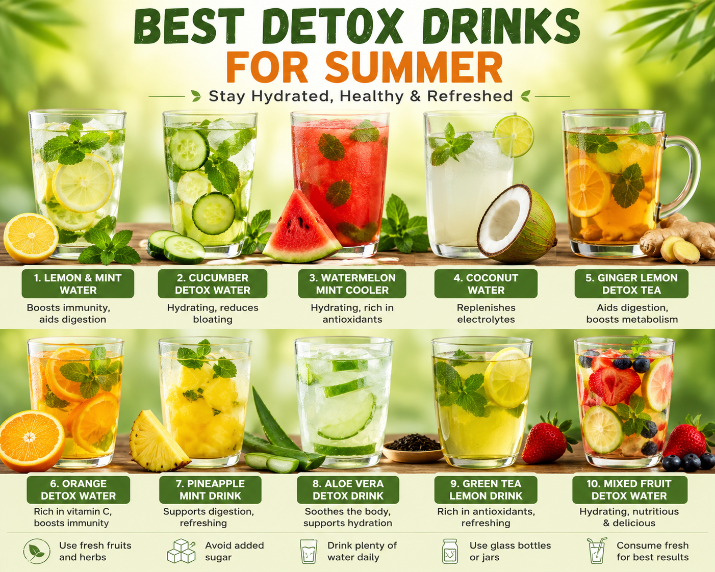 Best Detox Drinks for Summer: Stay Cool, Hydrated, and Refreshed