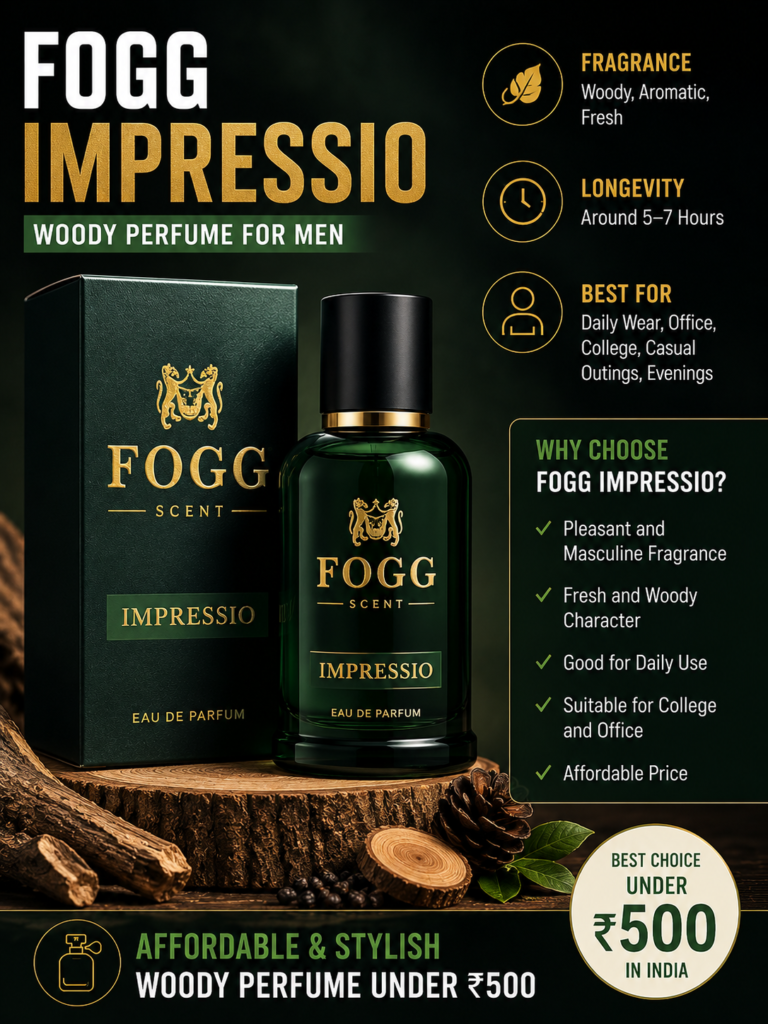 Fogg Impressio woody perfume for men under 500